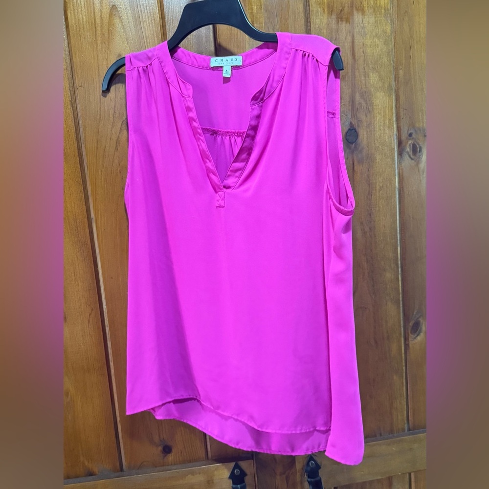 Chaus Fuchsia Sleeveless Blouse